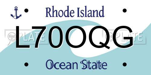 L70OQG Rhode Island License Plate