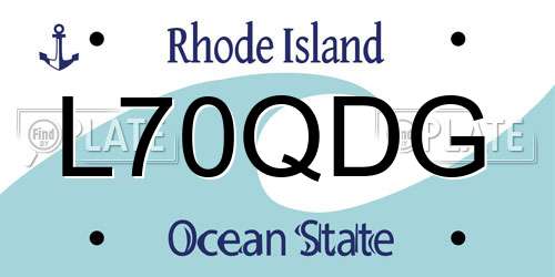 L70QDG Rhode Island License Plate