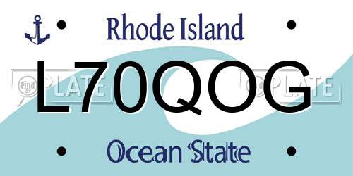 L70QOG Rhode Island License Plate