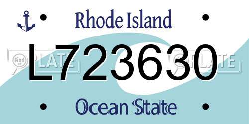 L723630 Rhode Island License Plate