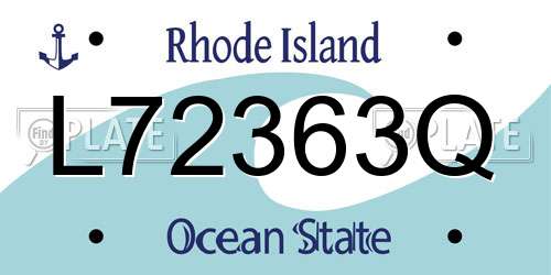 L72363Q Rhode Island License Plate