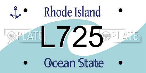 L725 Rhode Island License Plate