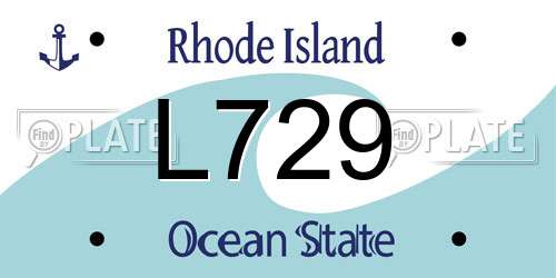 L729 Rhode Island License Plate