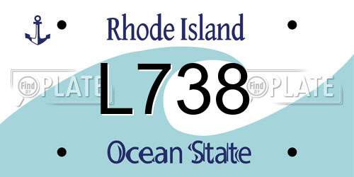 L738 Rhode Island License Plate