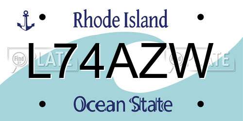 L74AZW Rhode Island License Plate