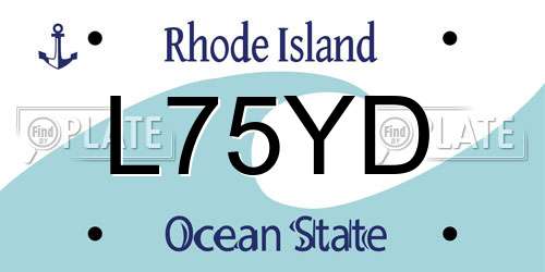 L75YD Rhode Island License Plate