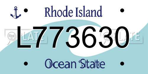 L773630 Rhode Island License Plate