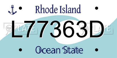 L77363D Rhode Island License Plate