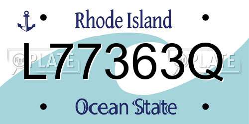 L77363Q Rhode Island License Plate