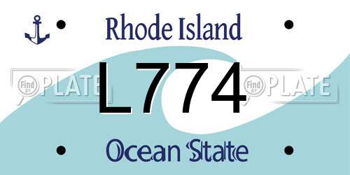 L774 Rhode Island License Plate
