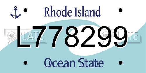 L778299 Rhode Island License Plate