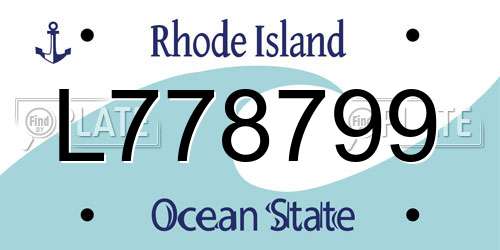 L778799 Rhode Island License Plate