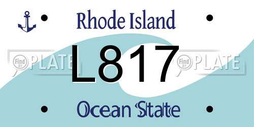 L817 Rhode Island License Plate