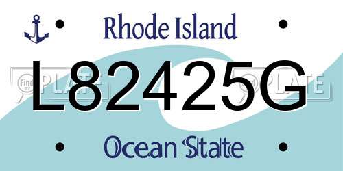 L82425G Rhode Island License Plate