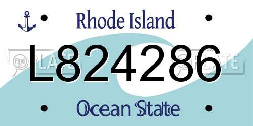 L824286 Rhode Island License Plate