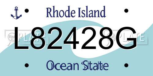 L82428G Rhode Island License Plate