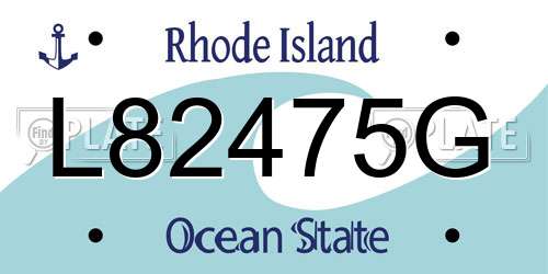L82475G Rhode Island License Plate
