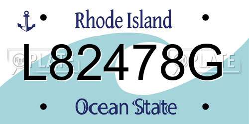 L82478G Rhode Island License Plate