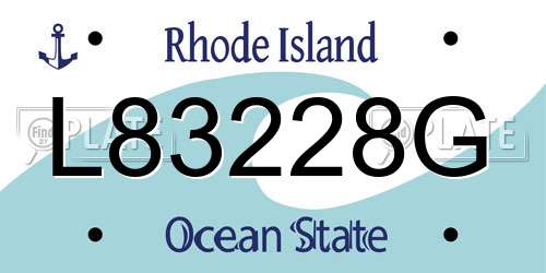 L83228G Rhode Island License Plate