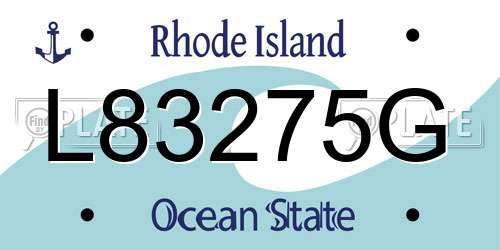 L83275G Rhode Island License Plate