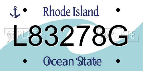 L83278G Rhode Island License Plate