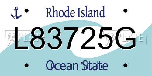 L83725G Rhode Island License Plate