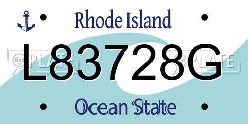 L83728G Rhode Island License Plate