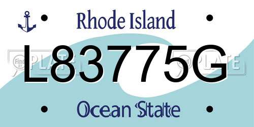 L83775G Rhode Island License Plate