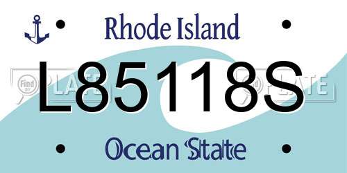 L85118S Rhode Island License Plate