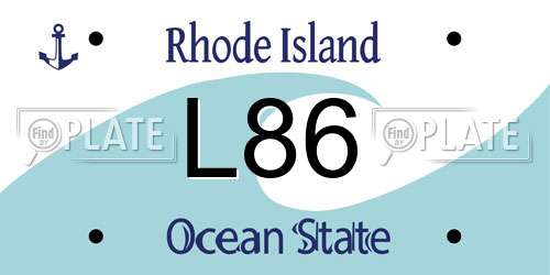 L86 Rhode Island License Plate