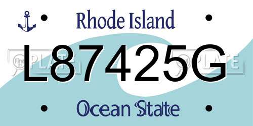 L87425G Rhode Island License Plate