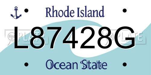 L87428G Rhode Island License Plate