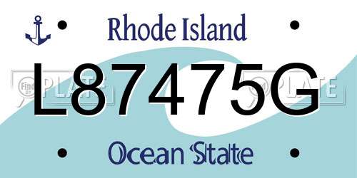 L87475G Rhode Island License Plate