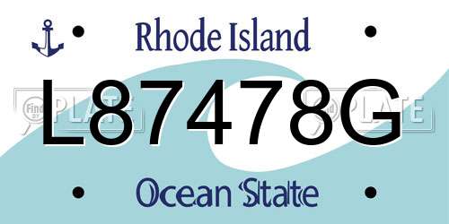 L87478G Rhode Island License Plate