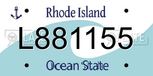 L881155 Rhode Island License Plate