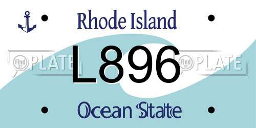 L896 Rhode Island License Plate