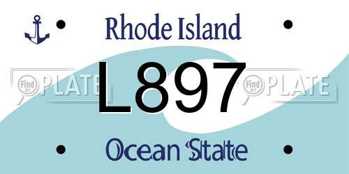 L897 Rhode Island License Plate