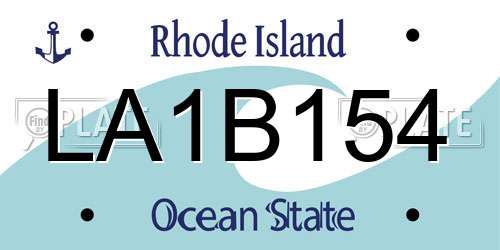 LA1B154 Rhode Island License Plate