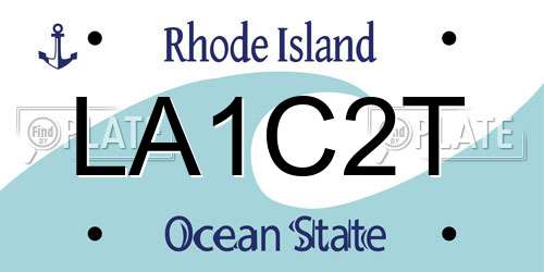 LA1C2T Rhode Island License Plate