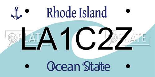 LA1C2Z Rhode Island License Plate