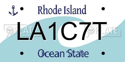 LA1C7T Rhode Island License Plate