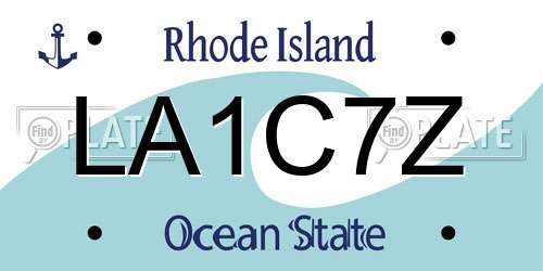 LA1C7Z Rhode Island License Plate