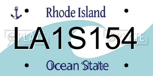 LA1S154 Rhode Island License Plate