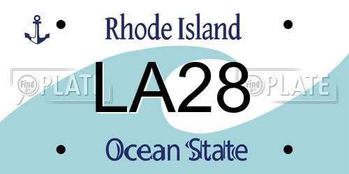 LA28 Rhode Island License Plate