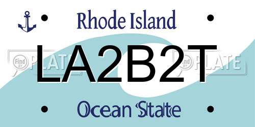 LA2B2T Rhode Island License Plate