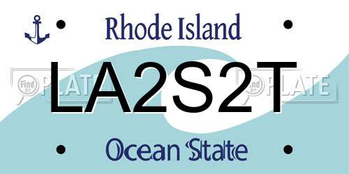 LA2S2T Rhode Island License Plate