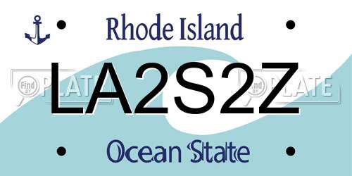 LA2S2Z Rhode Island License Plate
