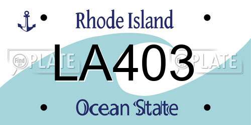 LA403 Rhode Island License Plate
