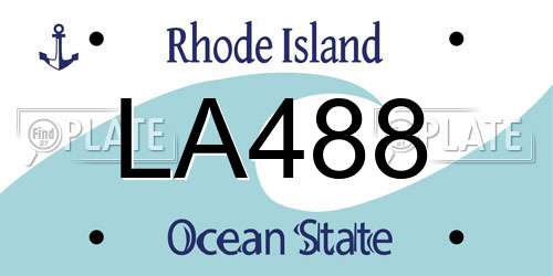 LA488 Rhode Island License Plate