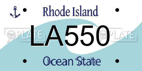 LA550 Rhode Island License Plate